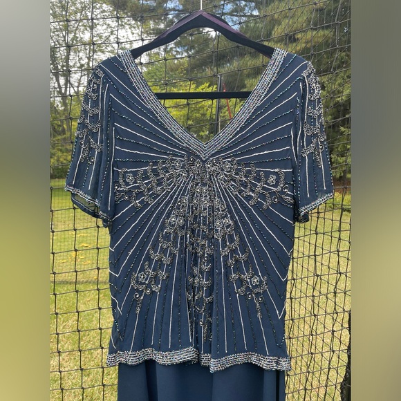 La Madona blue beaded mother of the bride dress - Picture 5 of 7